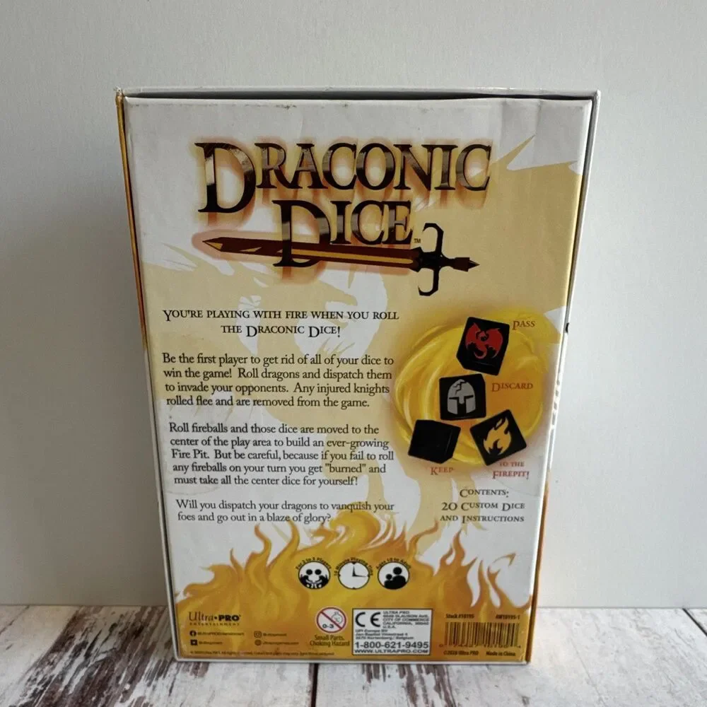 New Ultra PRO Draconic Dice Fantasy Dice Game w/ Instructions 2-5P Ages 8+